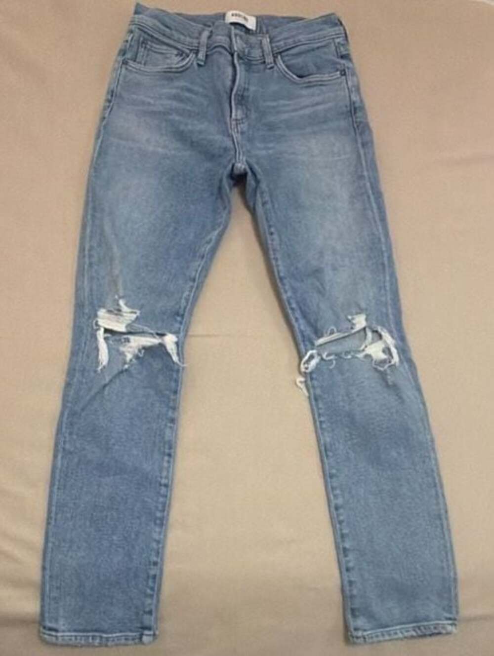 AGOLDE Los Angeles Light Wash Distressed Knee skinny ankle  jeans Size 25